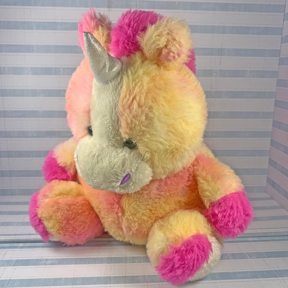 Animal Adventure TIE-DYE Heart Unicorn Plush Stuffed Animal 9"